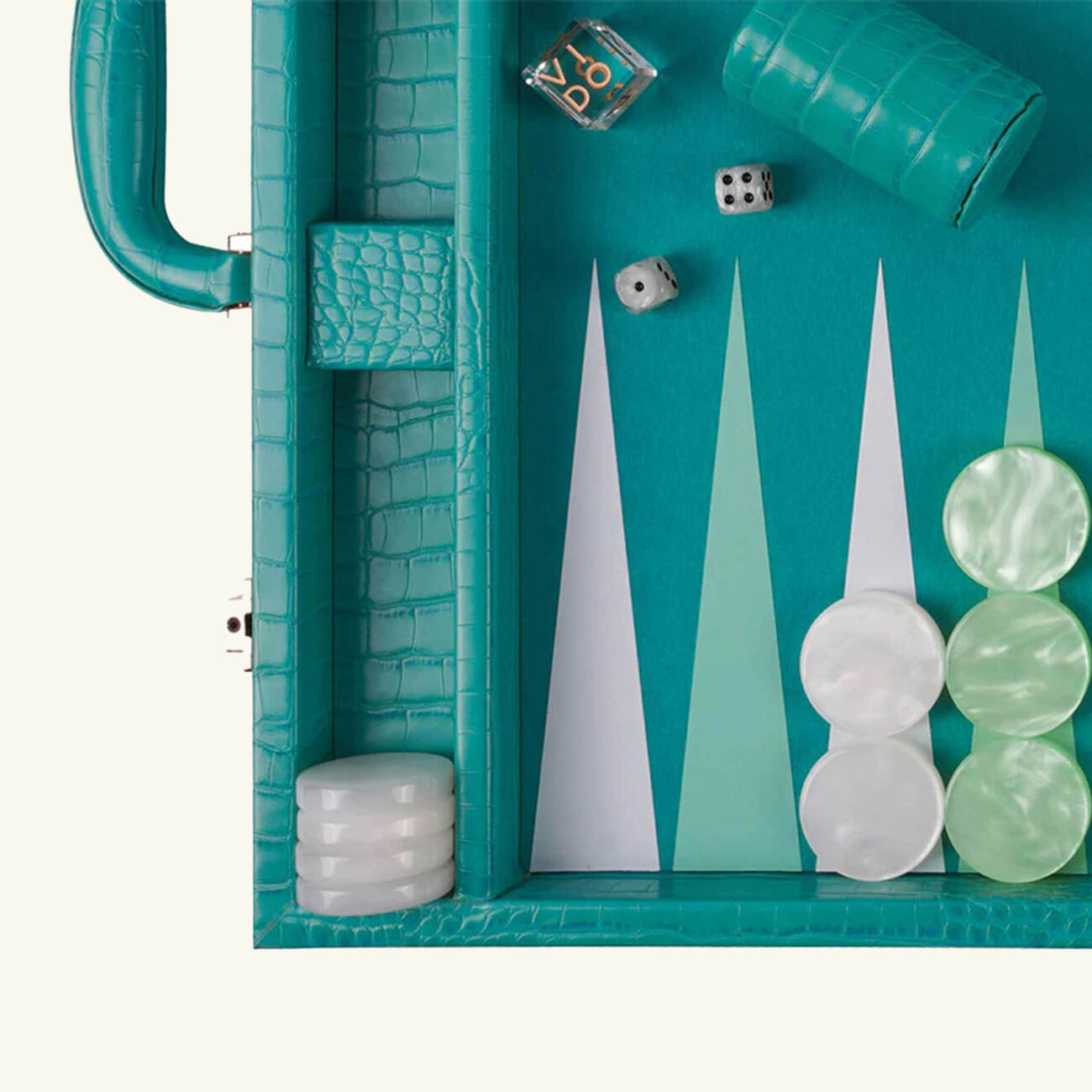 vido teal alligator backgammon set
