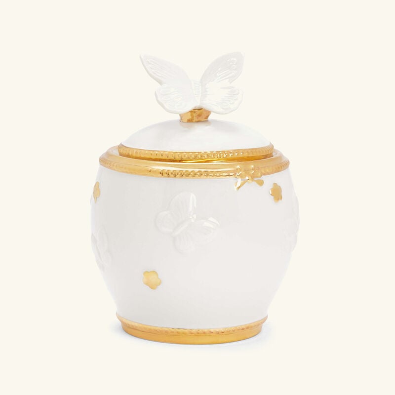villari butterfly sugar bowl white