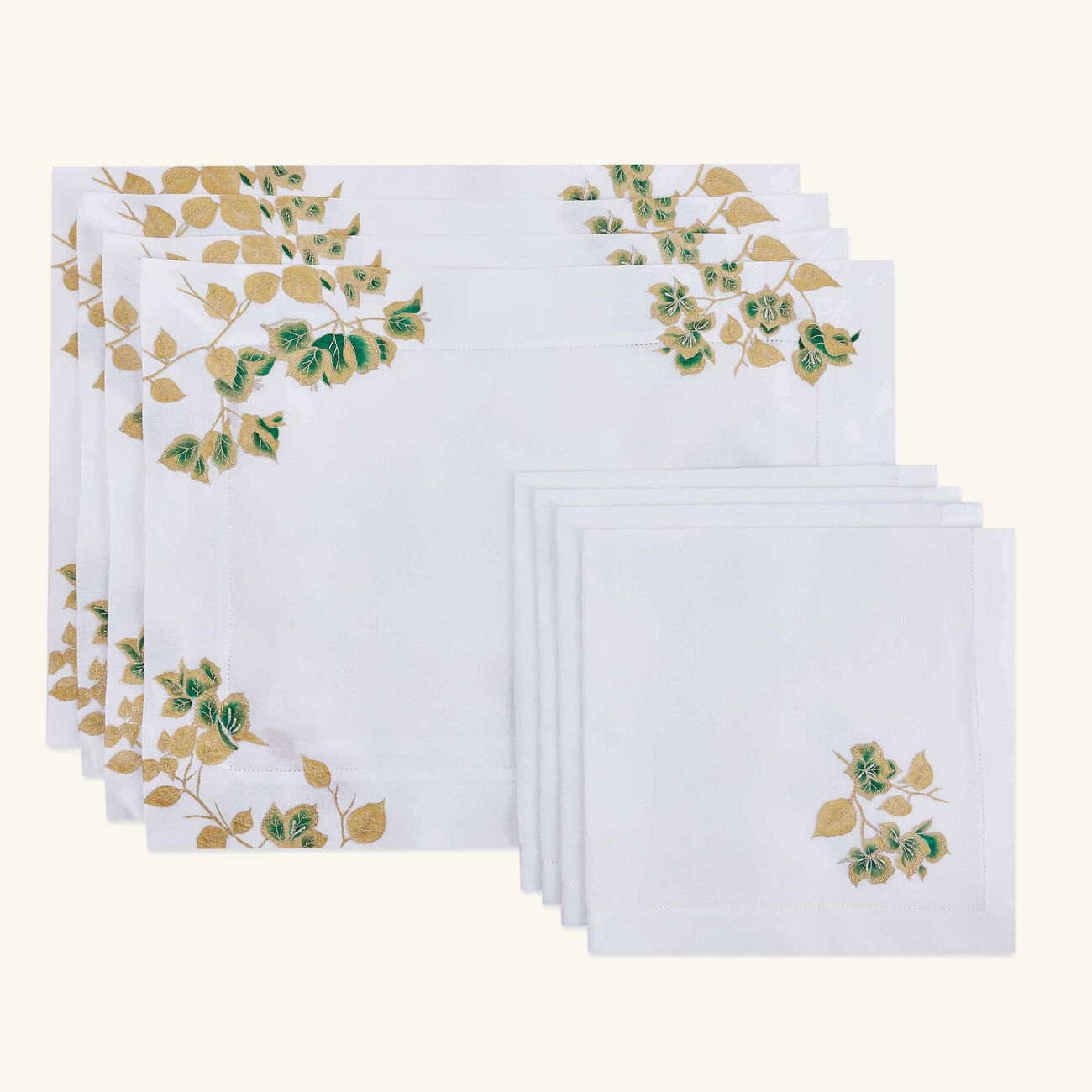 Bougainviliers Placemat & Napkin White Set Of 4 atelier houriatazi bougainviliers placemat napkin white set of 4
