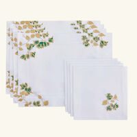 Bougainviliers Placemat & Napkin White Set Of 4 atelier houriatazi bougainviliers placemat napkin white set of 4