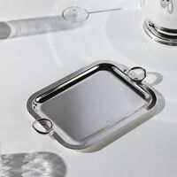 christofle vertigo serving tray square small silver plated