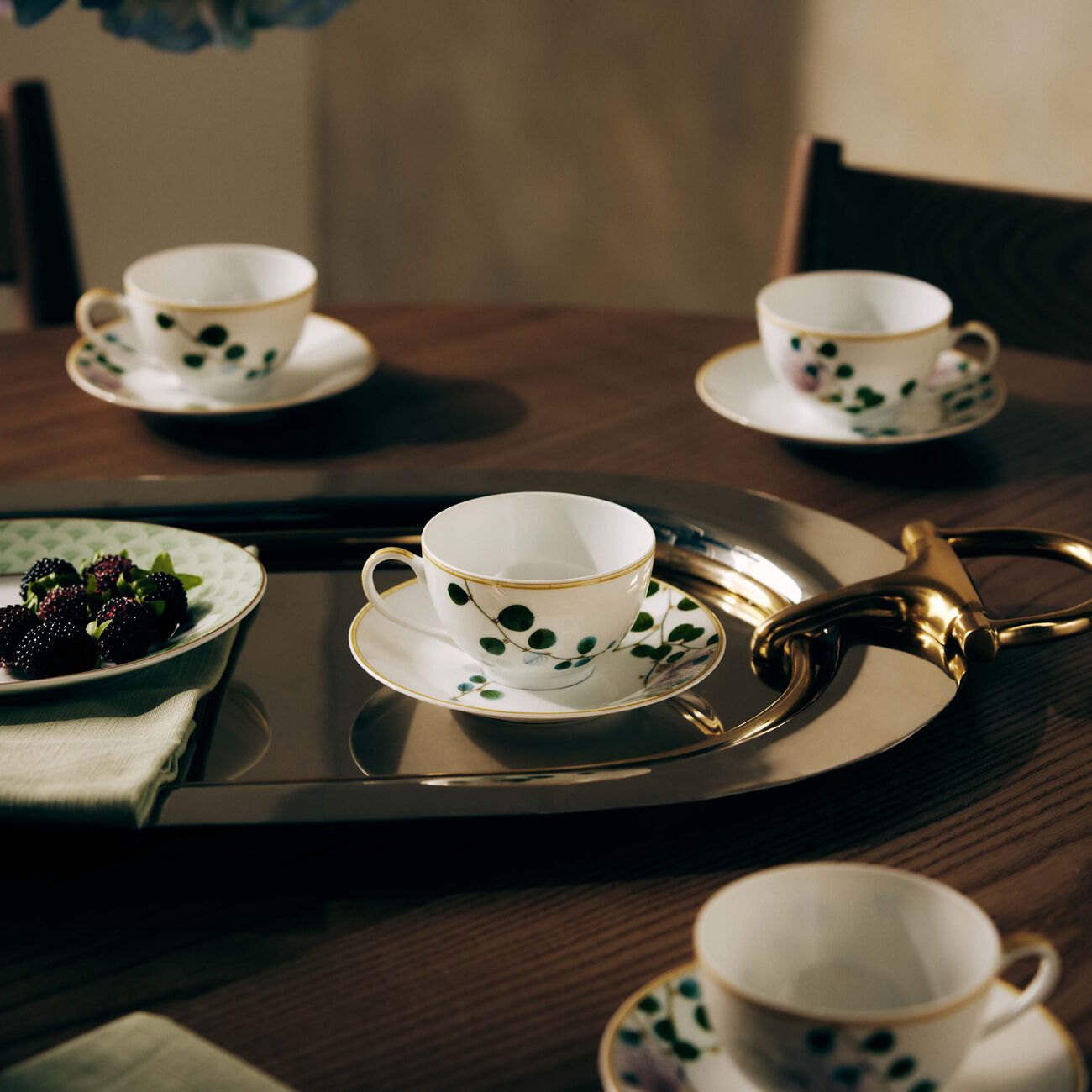 Jardin Indien Tea Cup & Saucer White Set Of 4 bernardaud jardin indien tea cup saucer white set of 4