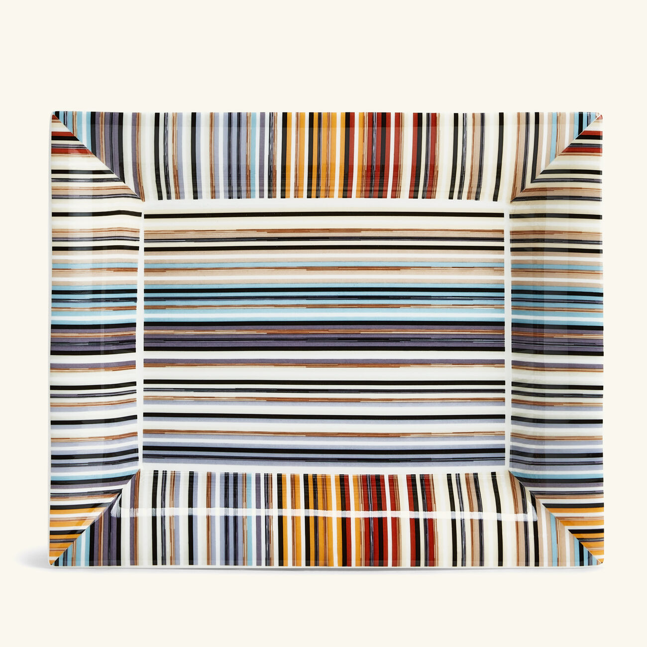 ميسوني هوم صينية الحلى والمجوهرات جينكينز مستطيلة صغيرة مزينة بخطوط