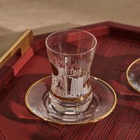 Hayat Arabic Tea Cup and Saucer Gold Set of 6 dimlaj hayat arabic tea cup and saucer gold set of 6