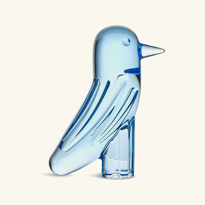 baccarat faunacrystopolis bird figurine mini blue