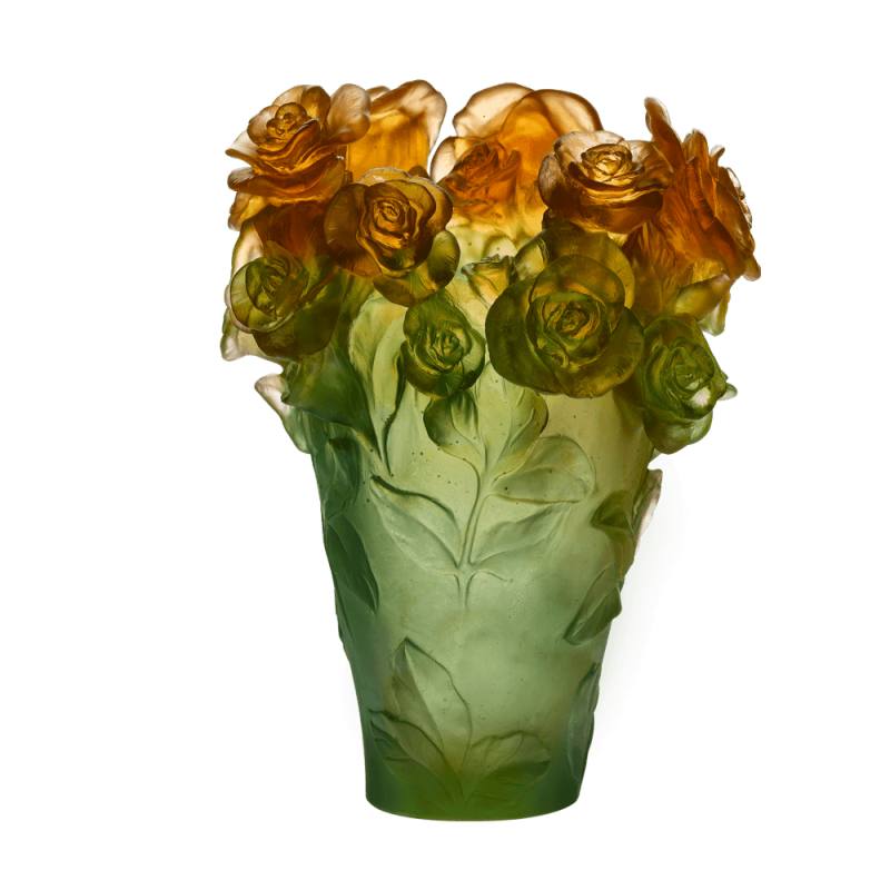 Rose Passion Green & Orange Vase, large