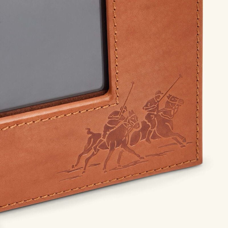 ralph lauren home bedford garrett leather frame brown 20x25 cm