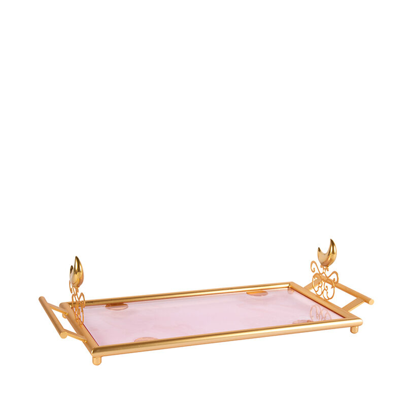 Extravaganza Gold & Pink Small Tray, large