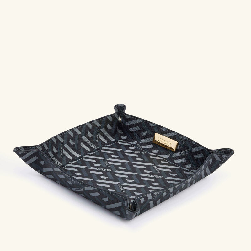versace la greca signature trinket tray square large black