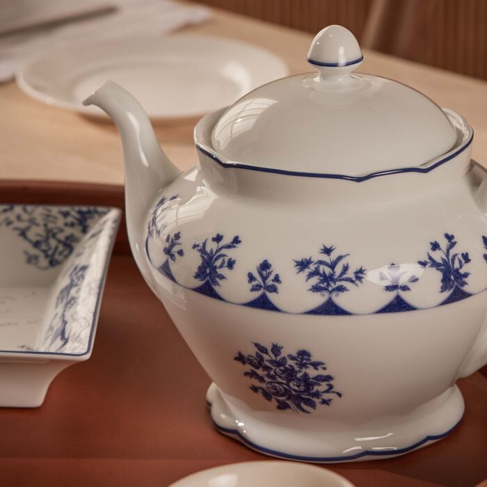 bernardaud chateaubriand couleur tea pot blue