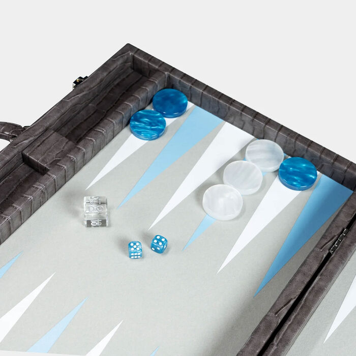 vido anthracite alligator backgammon set large