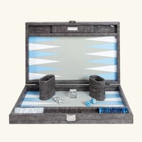 Anthracite Alligator Backgammon Set Medium vido anthracite alligator backgammon set medium