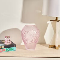 Papillons Vase Medium Pink lalique papillons vase medium pink