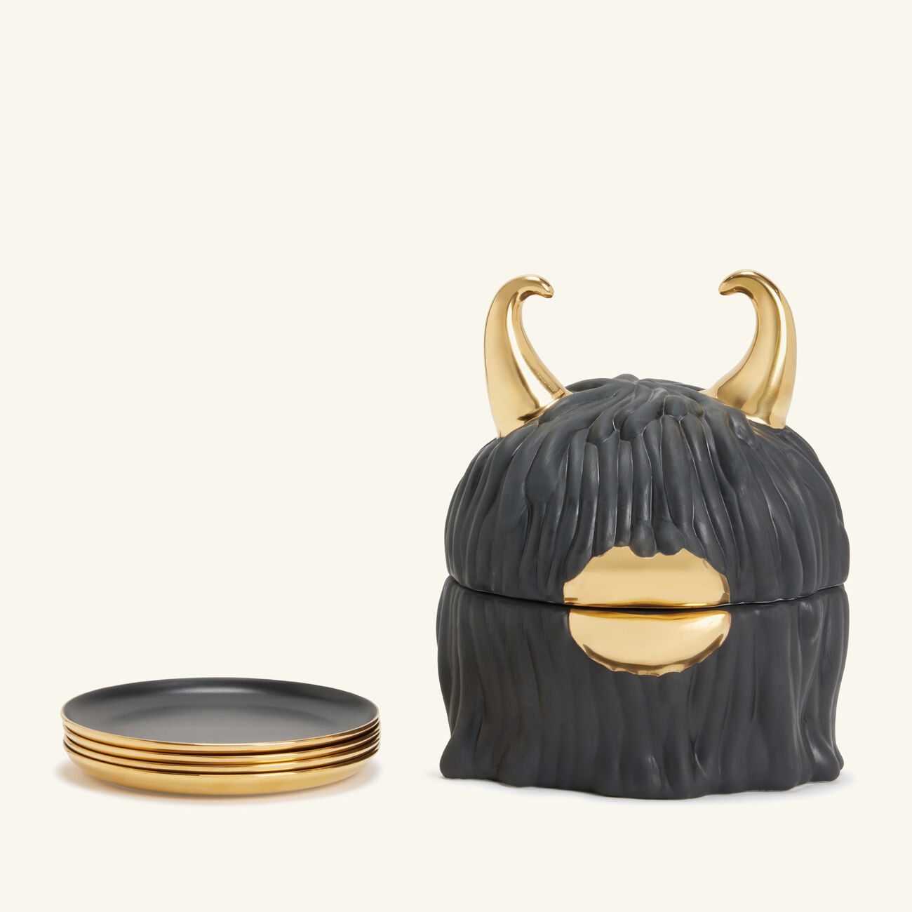 Haas Lynda Box & Plate Black Set Of 4 l objet haas lynda box plate black set of 4