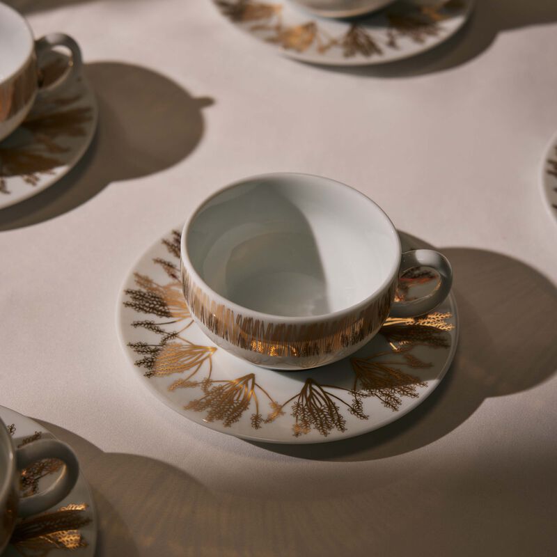 silsal tamrah by razan alazzouni tea cup   saucer gold set of 6