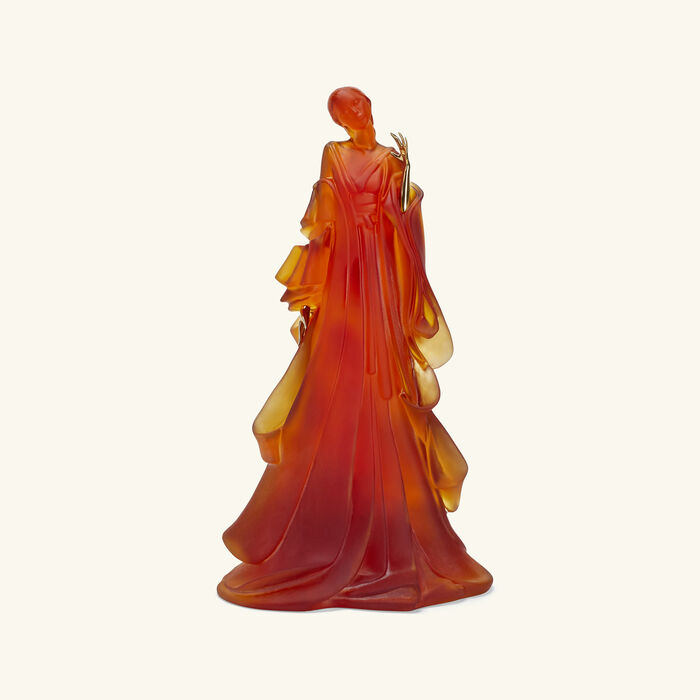 daum kabuki sculpture large orange limited edition