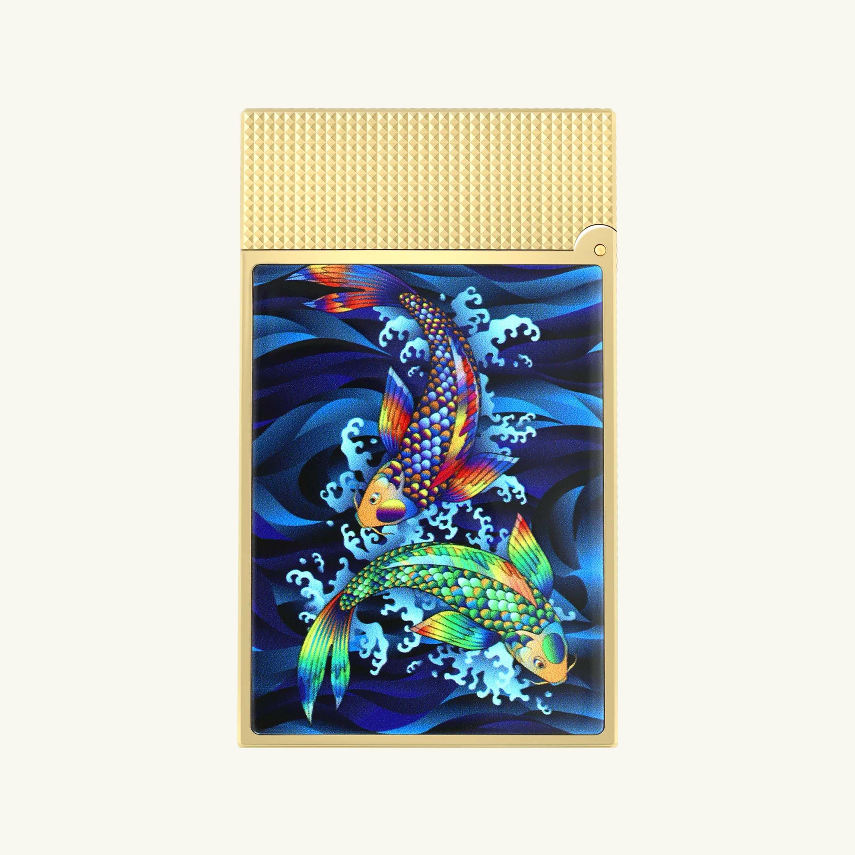 ST Dupont Ligne 2 Koi Fish Lighter Blue | Tanagra UAE