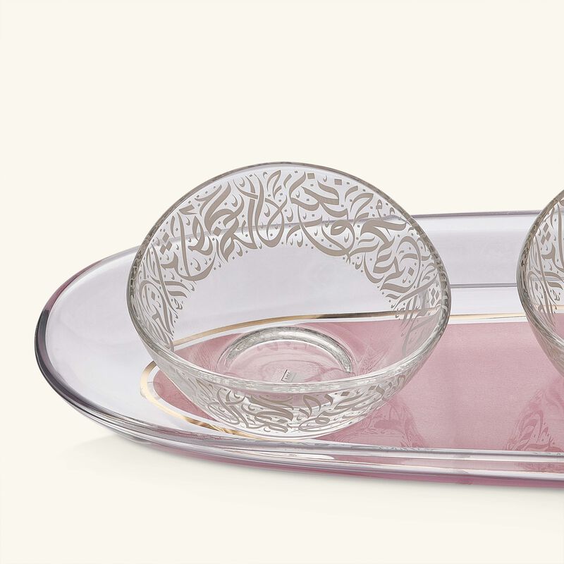 Nagham Serving Platter & Bowls Pink Set of 3 dimlaj nagham serving platter bowls pink set of 3