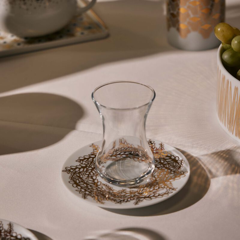 silsal tamrah by razan alazzouni tara arabic tea cup   saucer gold set of 2