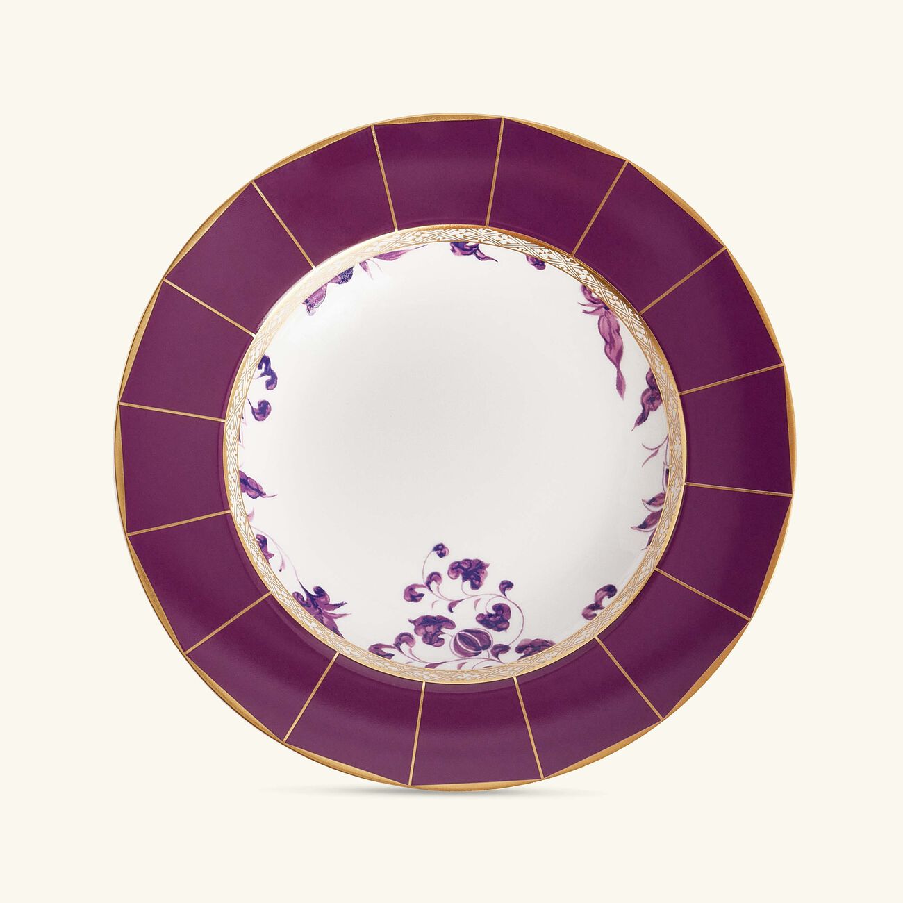 bernardaud prunus soup plate round purple 22cm