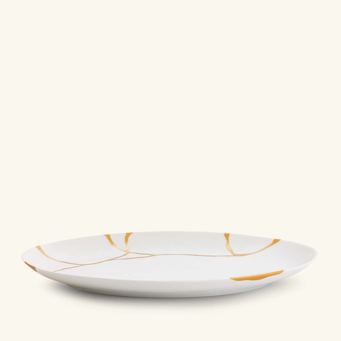 bernardaud kintsugi serving platter oval white 38cm