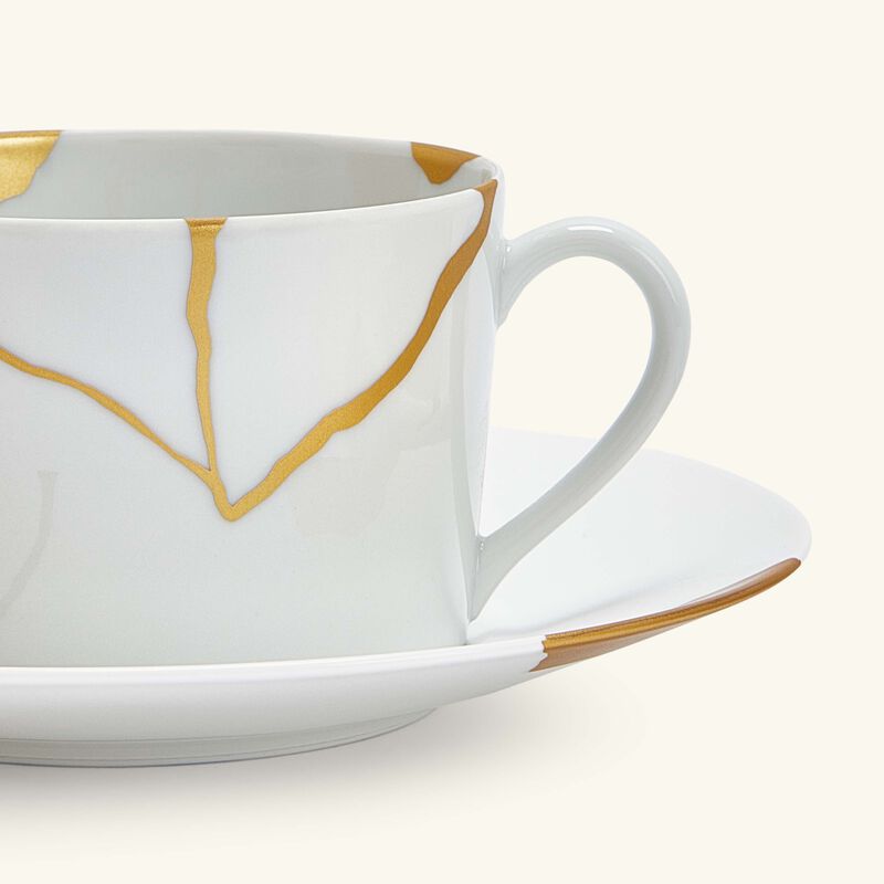 Kintsugi Tea Cup & Saucer Gold Set Of 2 bernardaud kintsugi tea cup saucer gold set of 2