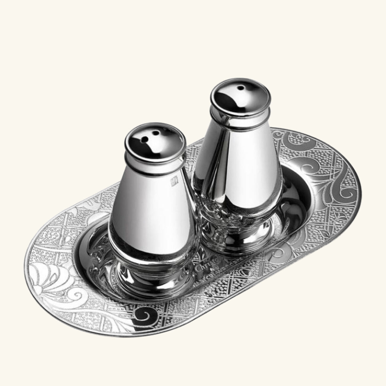 Jardin D'Eden Salt & Pepper Shakers Silver Plated christofle jardin d eden salt pepper shakers silver plated