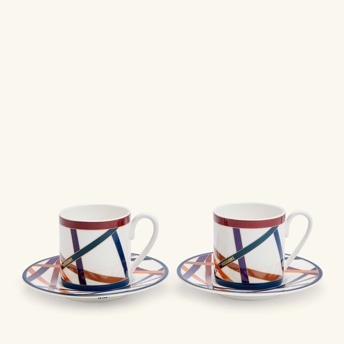 missoni home nastri coffee cup   saucer pattern set of 2