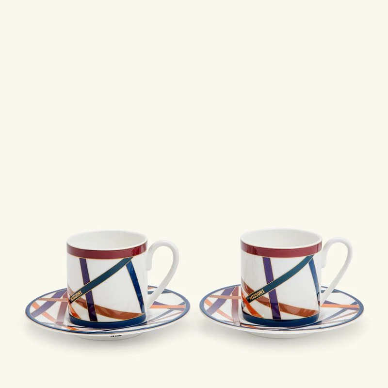 Nastri Coffee Cup & Saucer Pattern Set Of 2 missoni home nastri coffee cup saucer pattern set of 2