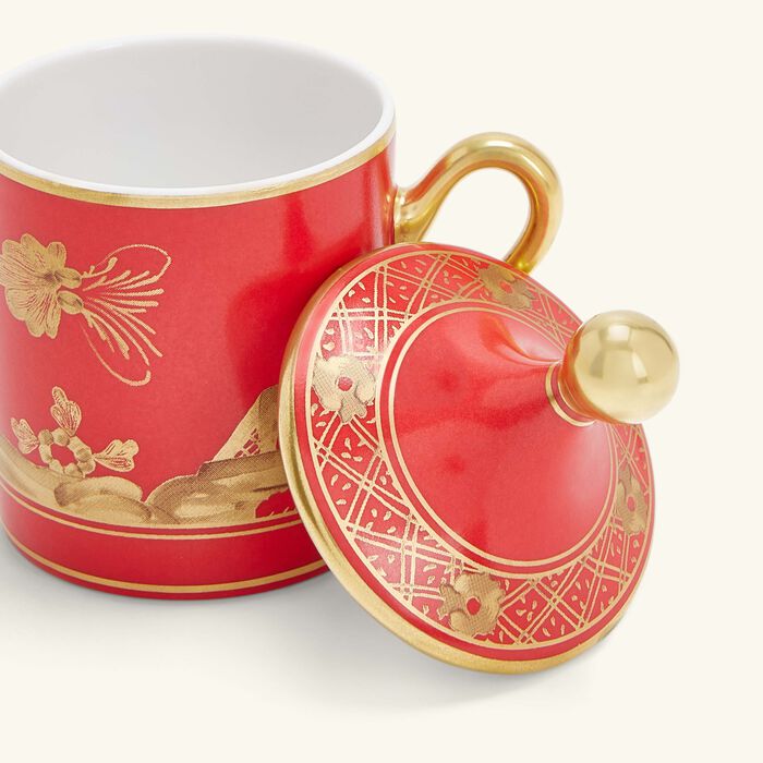 ginori 1735 oriente italiano tea set with tray red 7 pieces