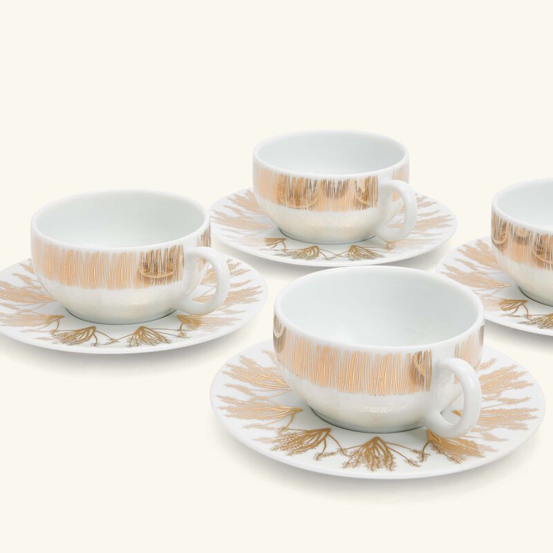 silsal tamrah by razan alazzouni tea cup   saucer gold set of 6