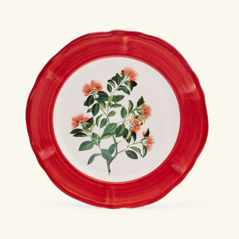 les ottomans sultan garden dinner plate round red