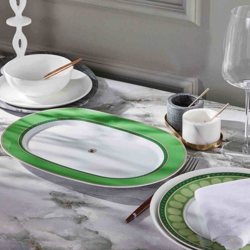 Signum Fern Plate Oval Green 24cm rosenthal signum fern plate oval green 24cm