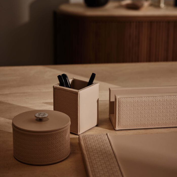 giobagnara elie saab monogram pen holder torrone beige