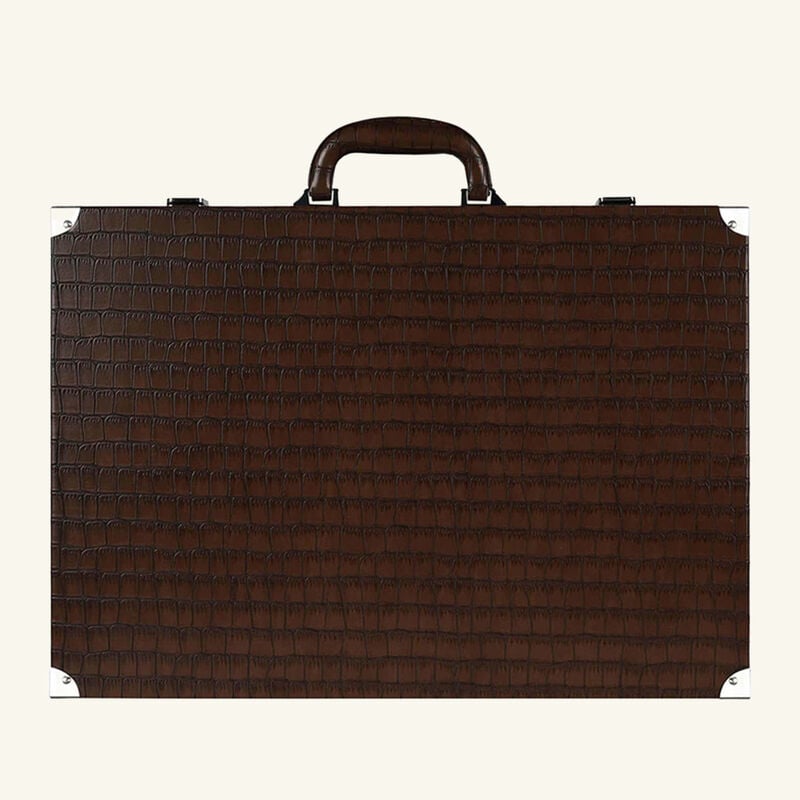 Patinated Crocodile Backgammon Set vido patinated crocodile backgammon set