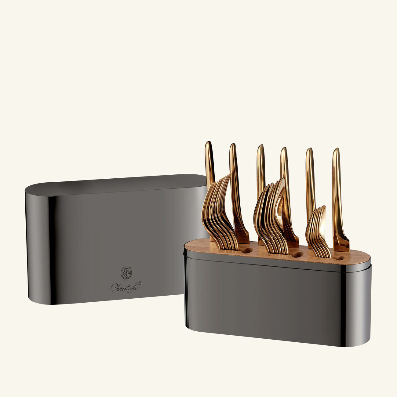 christofle concorde cutlery case black