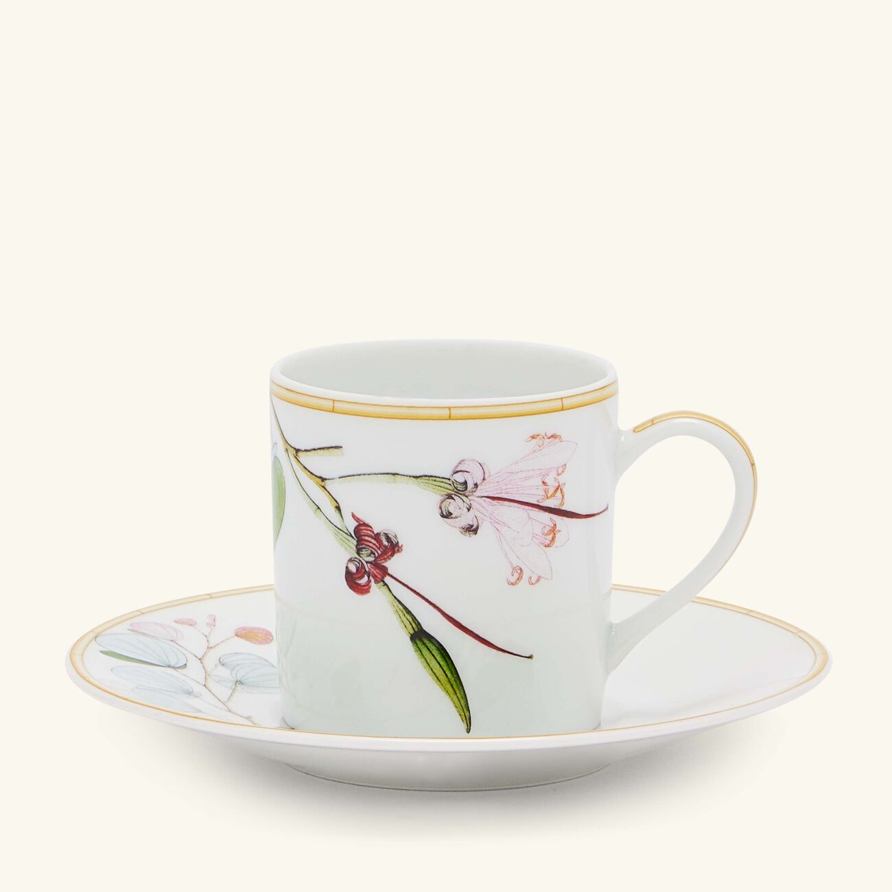 bernardaud jardin indien coffee cup   saucer green