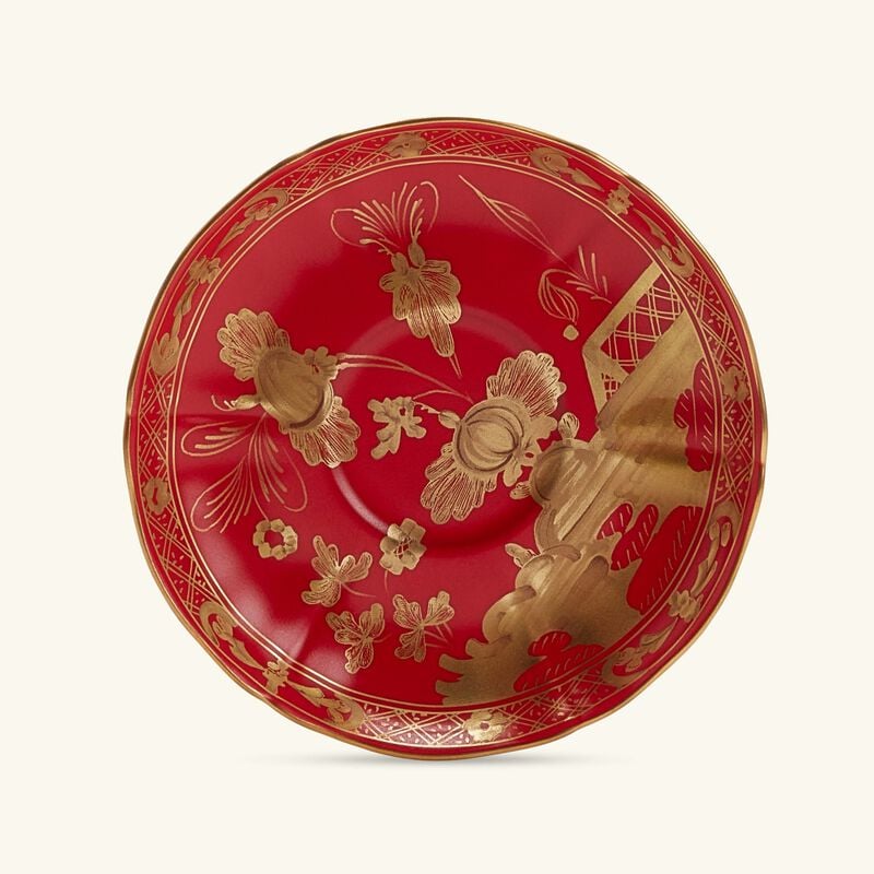 ginori 1735 oriente italiano serving tray rectangular medium red