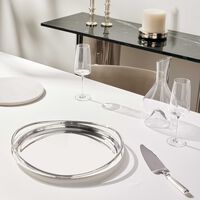 christofle vertigo serving tray round medium silver plated