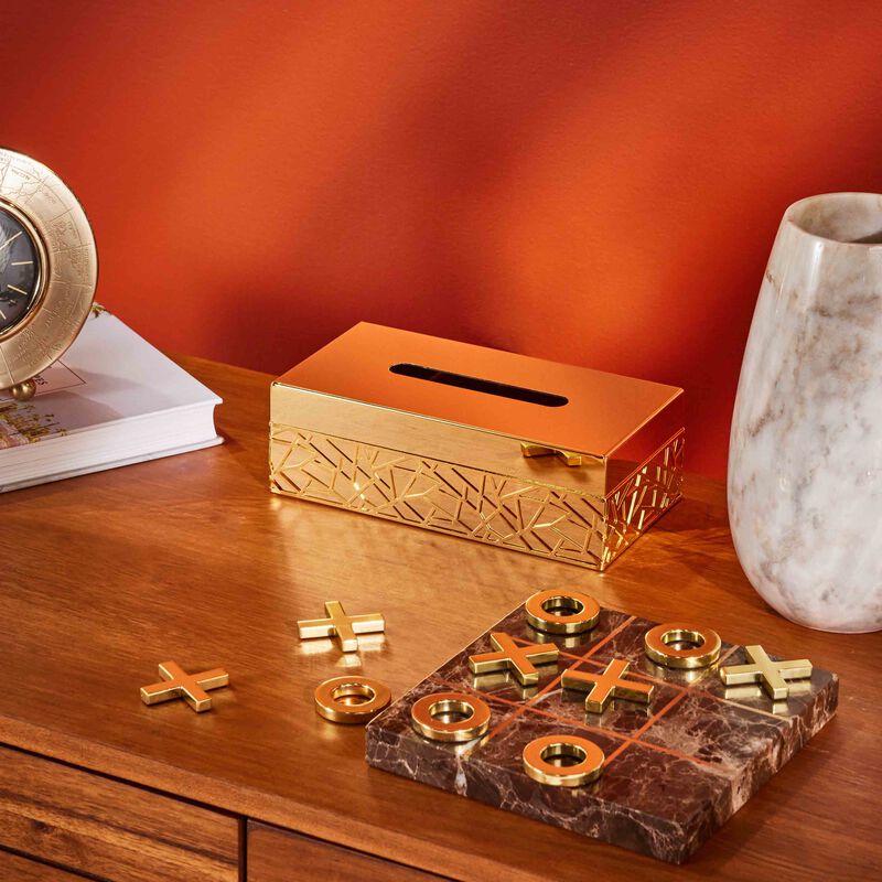 villari hiroito rectangular tissue box gold