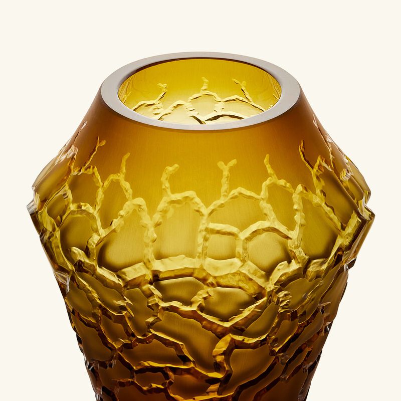 لاليك مزهرية تيرامينيرال كالديرا الدائرية الصغيرة باللون الأصفر