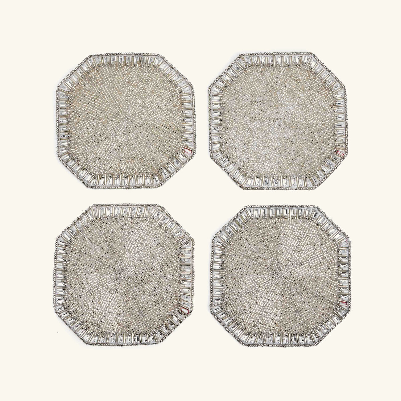 Louxor Coaster Silver Set Of 4 kim seybert louxor coaster silver set of 4