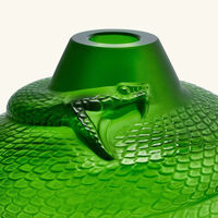 lalique serpent vase small green