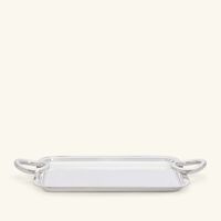 كريستوفل صينية التقديم فيرتيجو مستطيلة صغيرة مطلية بالفضة مع مقبضين