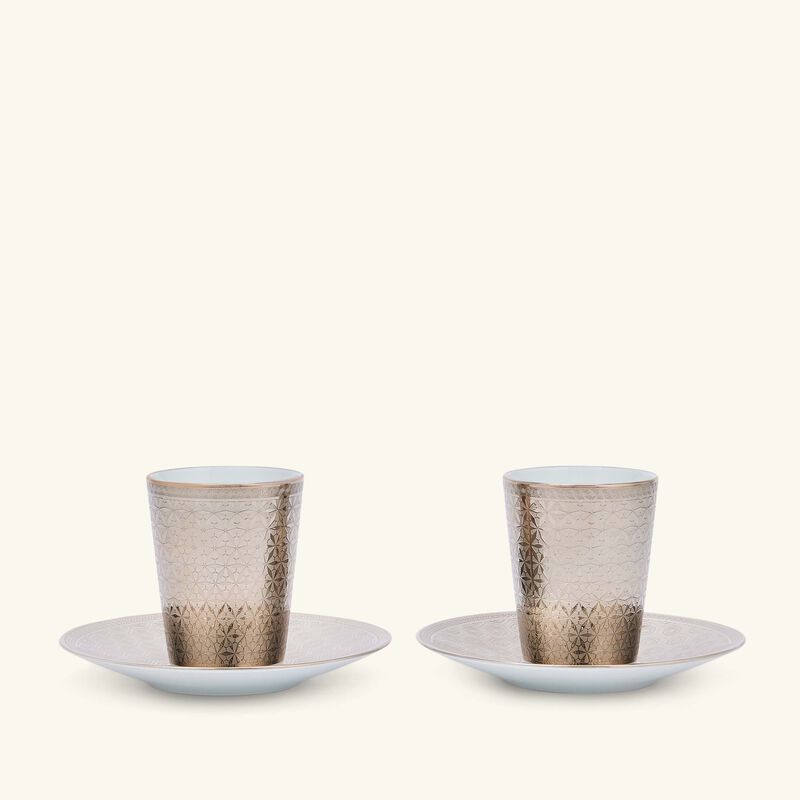 Divine Coffee Cup & Saucer Silver Set Of 2 bernardaud divine coffee cup saucer silver set of 2