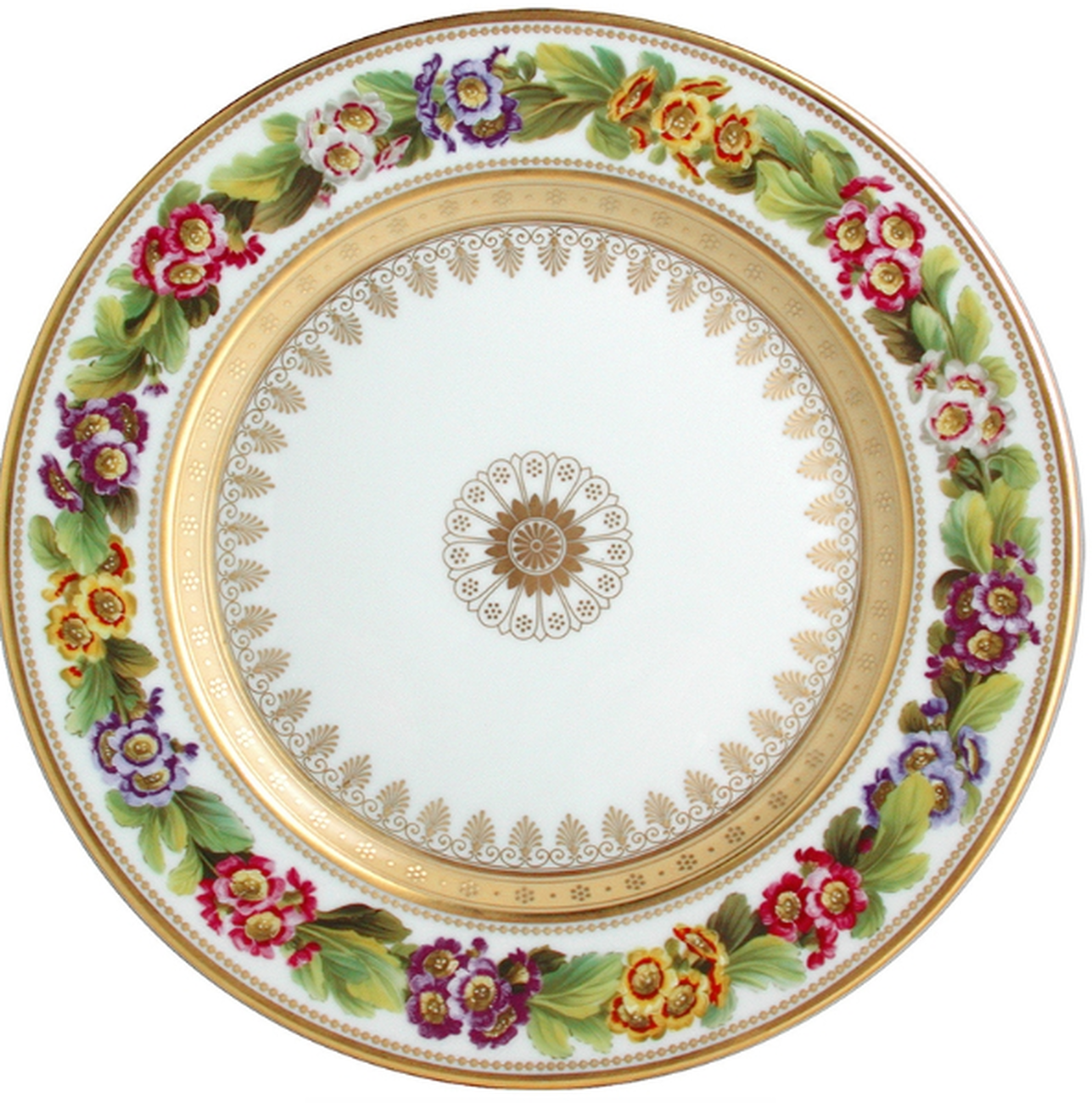 bernardaud botanique dinner plate round gold 26cm