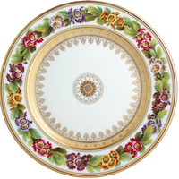 bernardaud botanique dinner plate round gold 26cm
