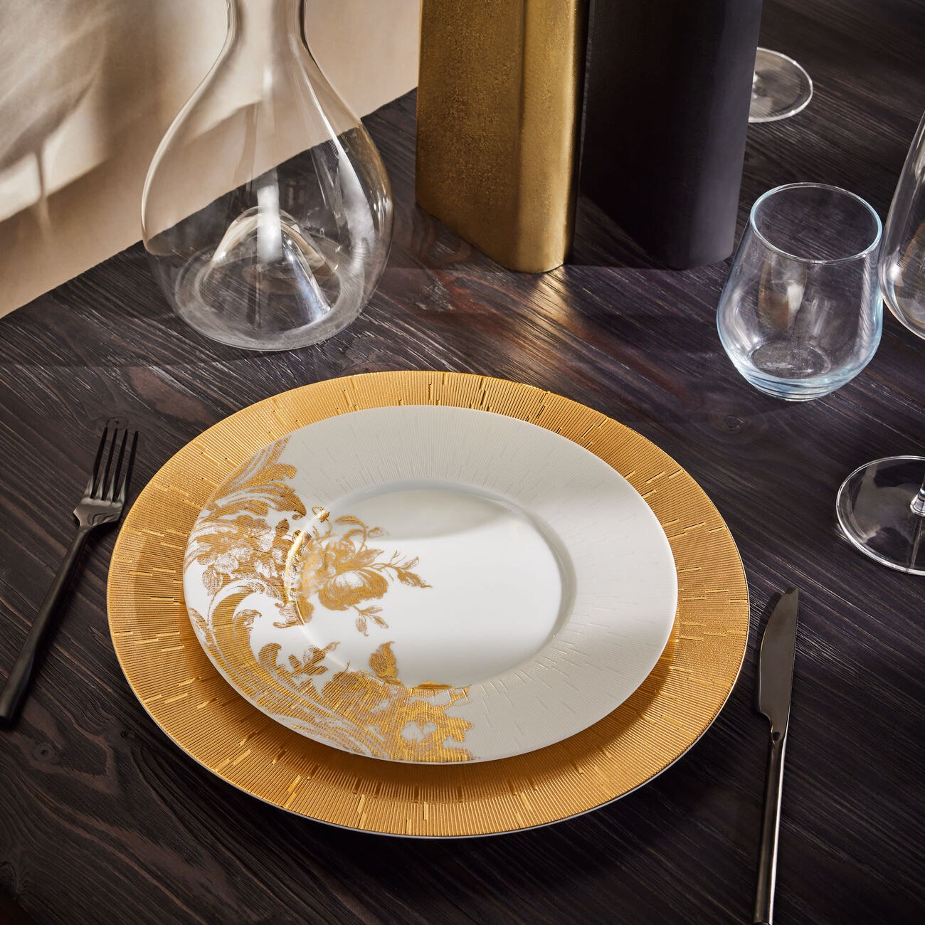 haviland infini underplate round gold 32cm