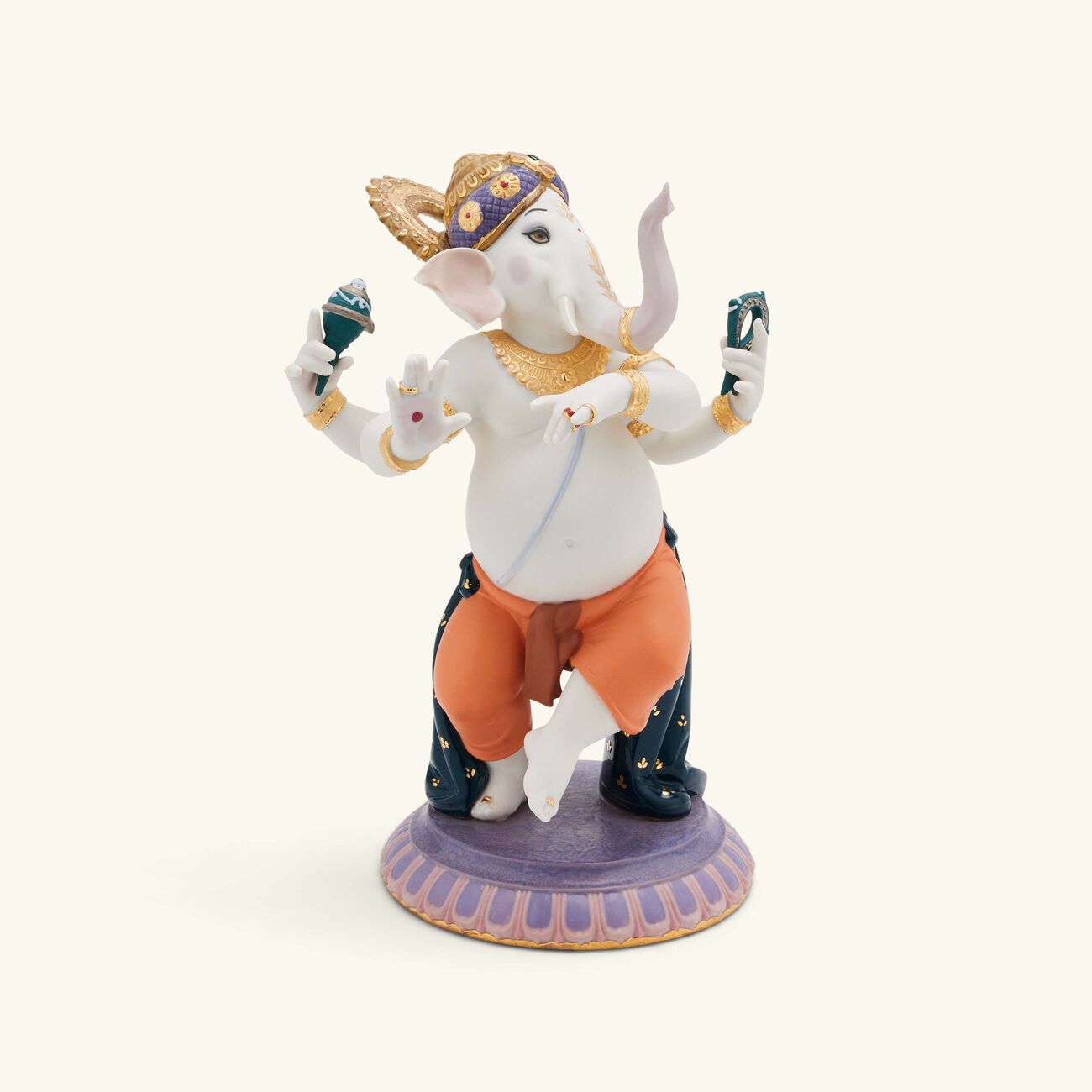 Dancing Ganesha Sculpture Medium White lladro dancing ganesha sculpture medium white