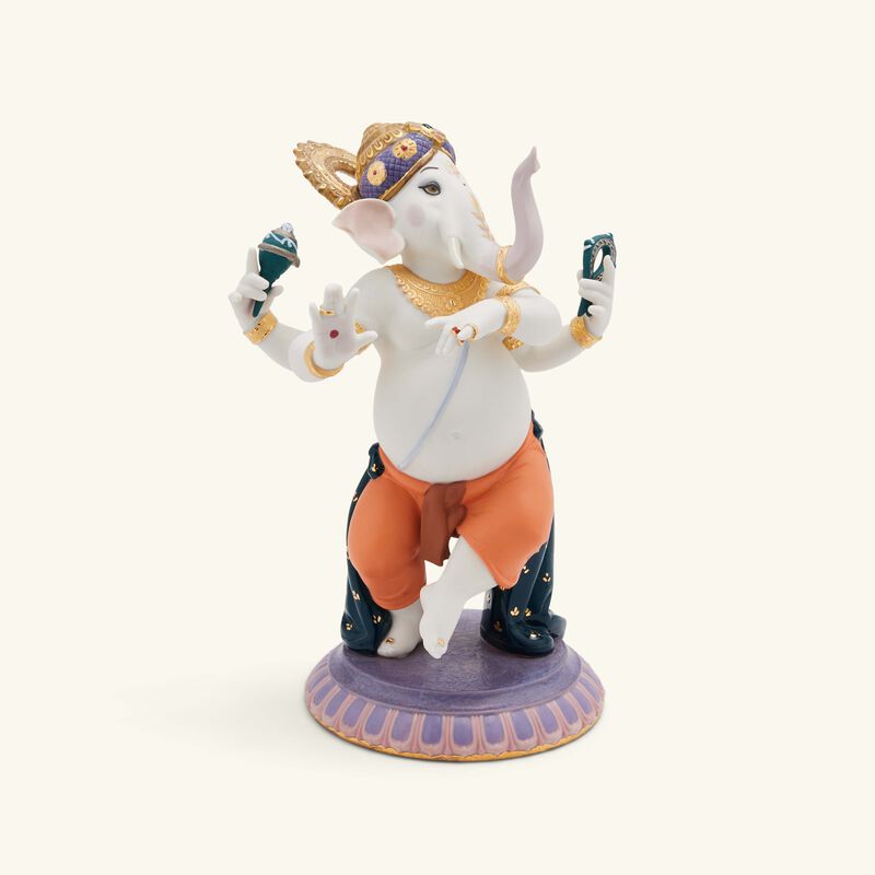 Dancing Ganesha Sculpture Medium White lladro dancing ganesha sculpture medium white